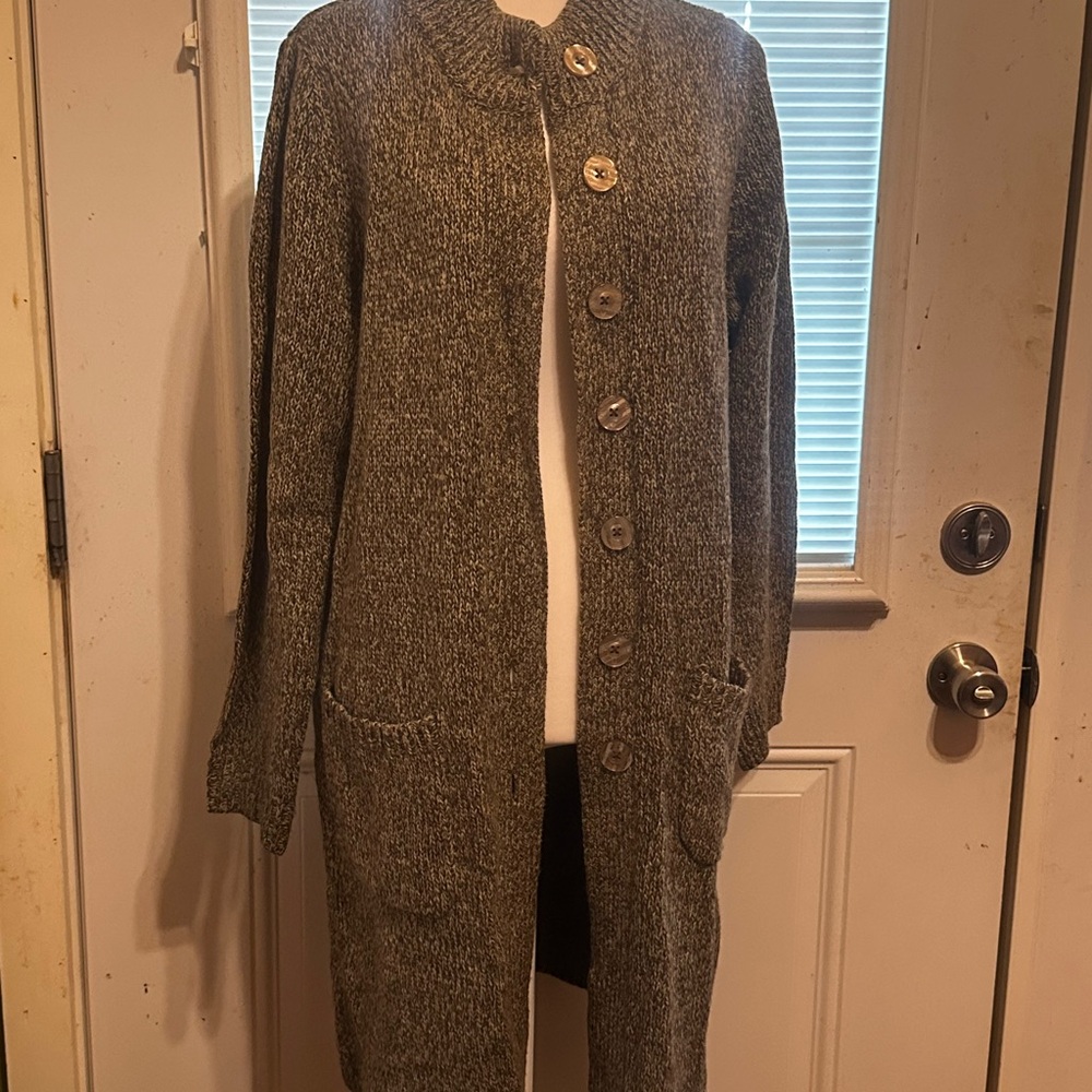 #2022 Woman Within Brown Long Cardigan Sweater